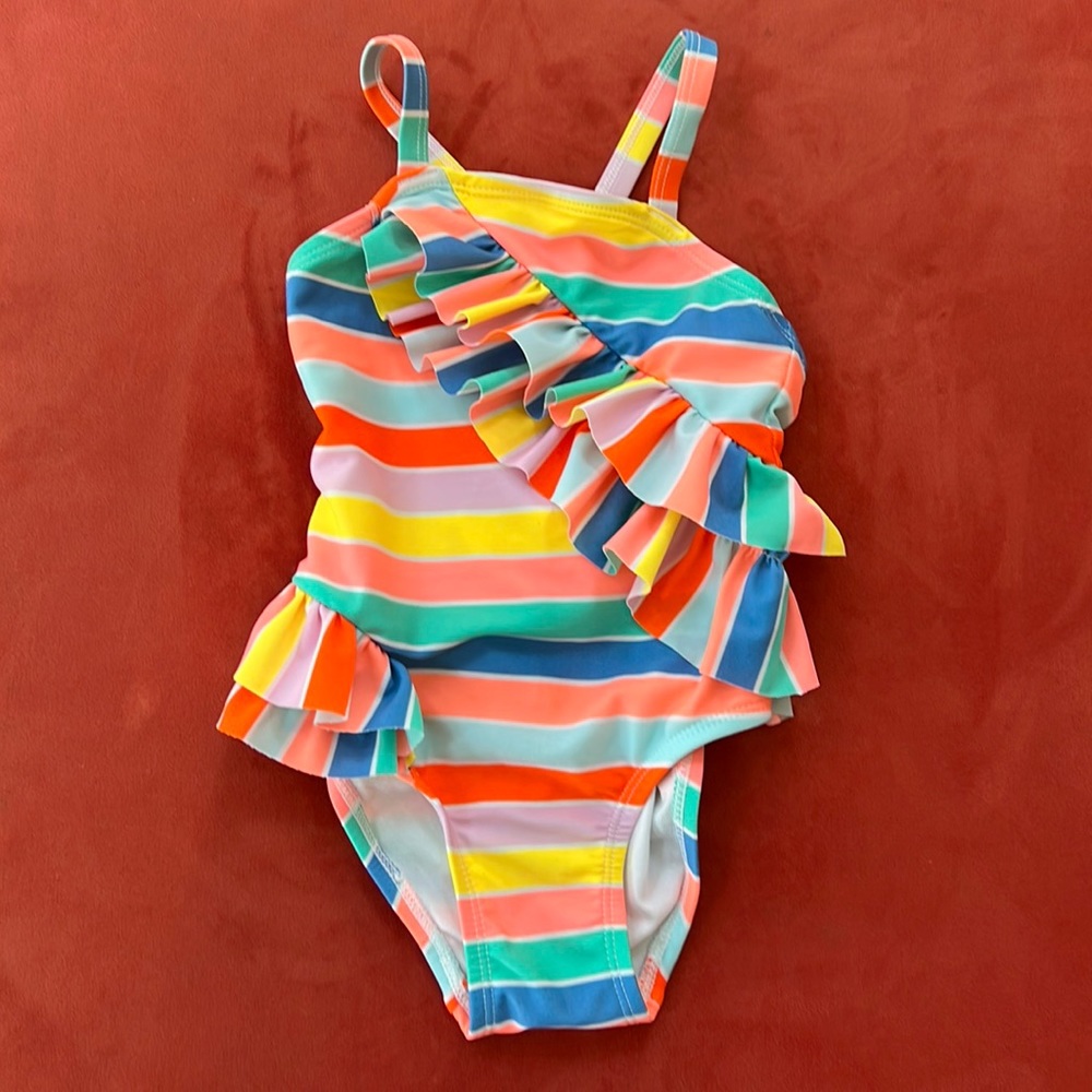 Cat & jack rainbow one piece swimsuit, size 2T